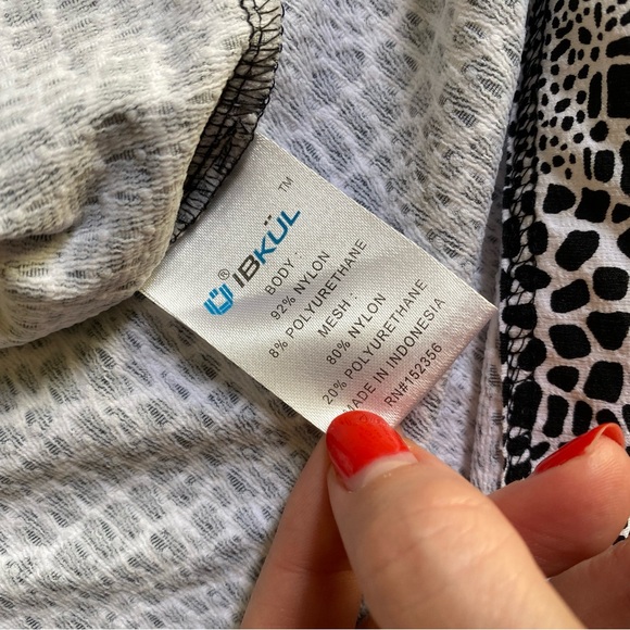 IBKUL black & white python snake print active dress sun protection cooling M - Picture 7 of 9